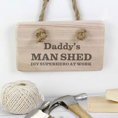 Personalised Man Shed Wooden Hanging Sign