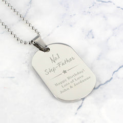 Personalised No.1 Stepdad Dog Tag Necklace with Any Message