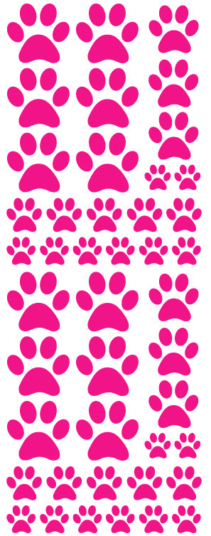 Hot Pink Paw Print Wall Decal Paw Print Sticker | WhimsiDecals
