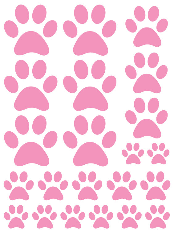Soft Pink Paw Print Wall | Paw Print