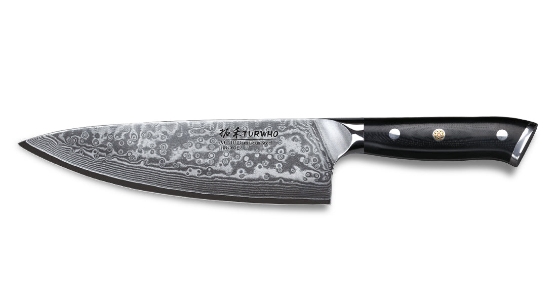 chef knife with g10 handle