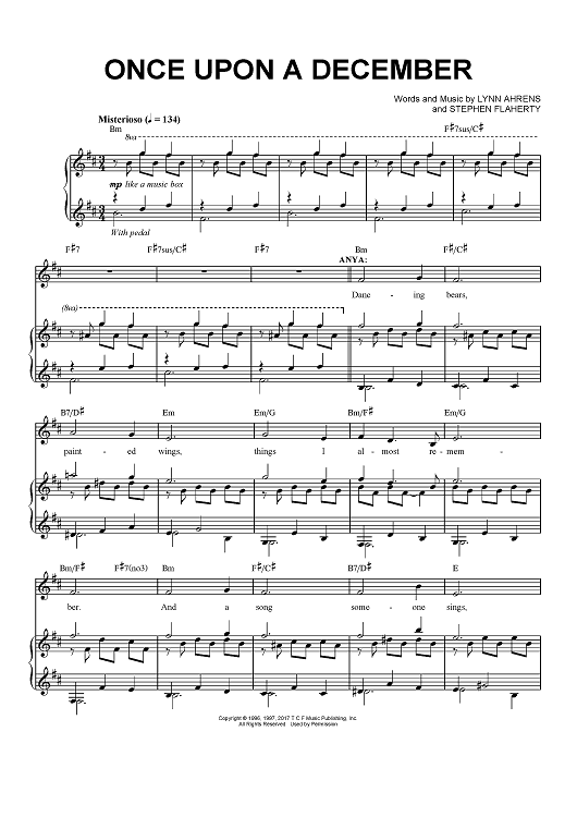 Once Upon A December From Anastasia The New Musical Sheet Music