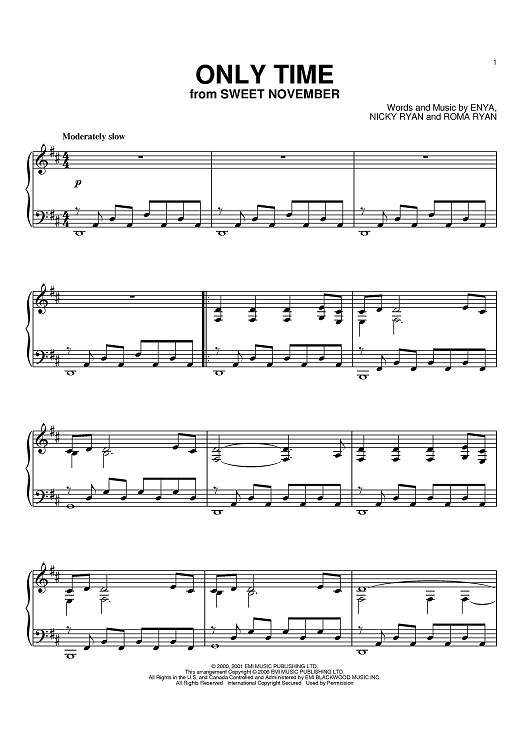 only-time-sheet-music-by-enya-for-piano-sheet-music-now