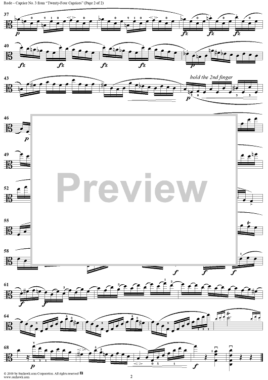 Republiek Oh Oneerlijkheid Caprice No. 3 from &quot;Twenty-Four Caprices&quot;&quot; Sheet Music for  Viola Solo - Sheet Music Now