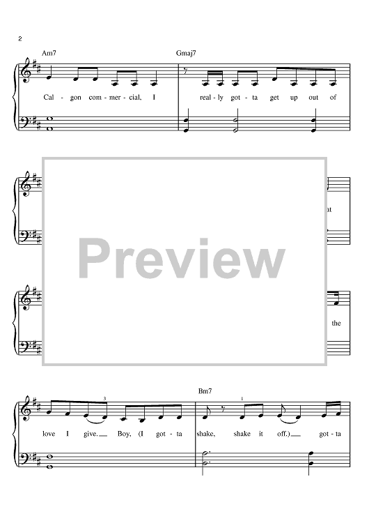 Buy Shake It Off Sheet Music By Mariah Carey For Easy Piano