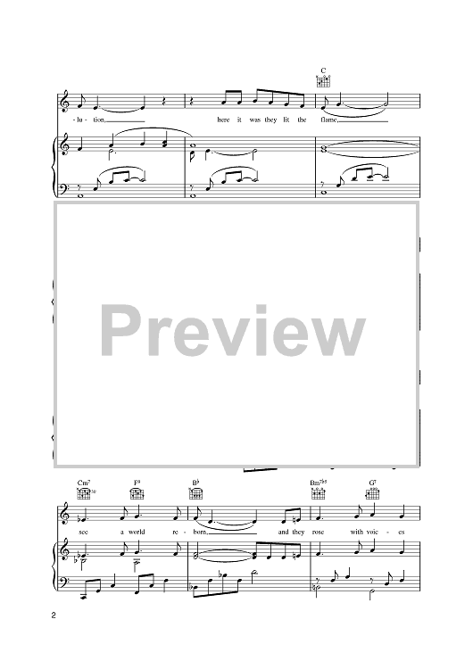 Buy Empty Chairs At Empty Tables Sheet Music For Piano Vocal Chords