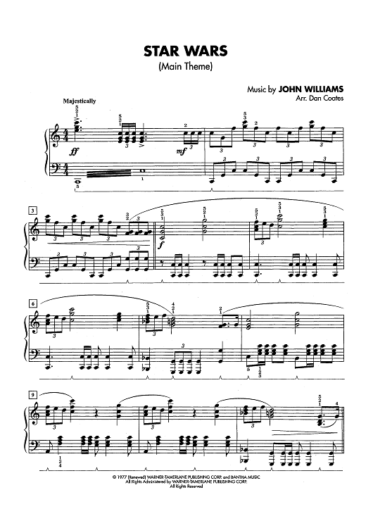 "star wars (main theme)" sheet music by john williams