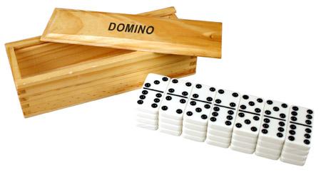 Double 9 Dominoes in Wooden Box w/55 tournament sized tiles 