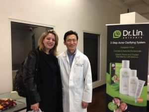 Dr. Lin with Emily Gaynor from Teen Vogue’s beauty and skincare