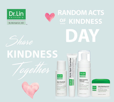 dr. lin donates skincare products on random acts of kindness day