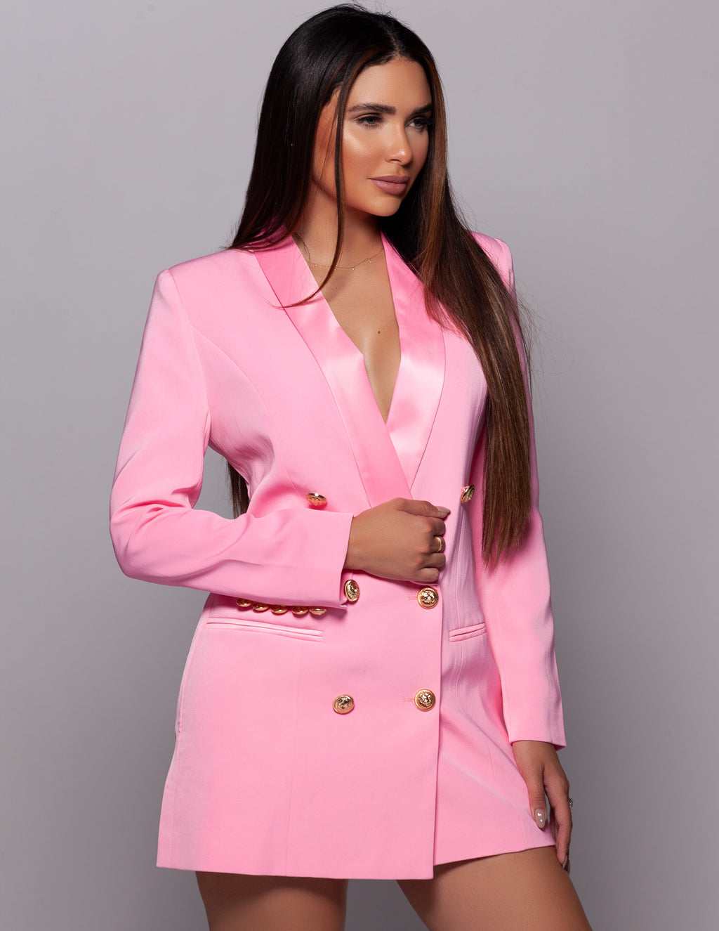 blazer pink dress