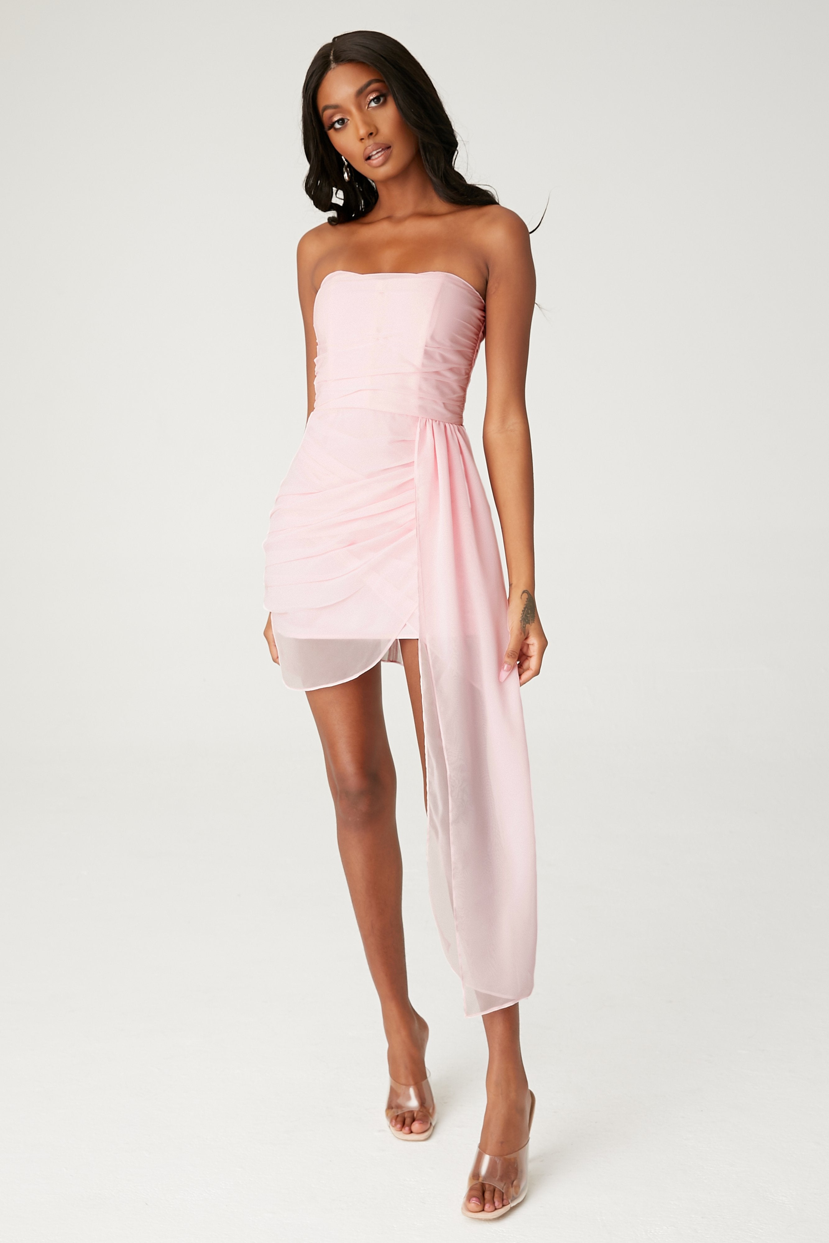 wrap blush dress