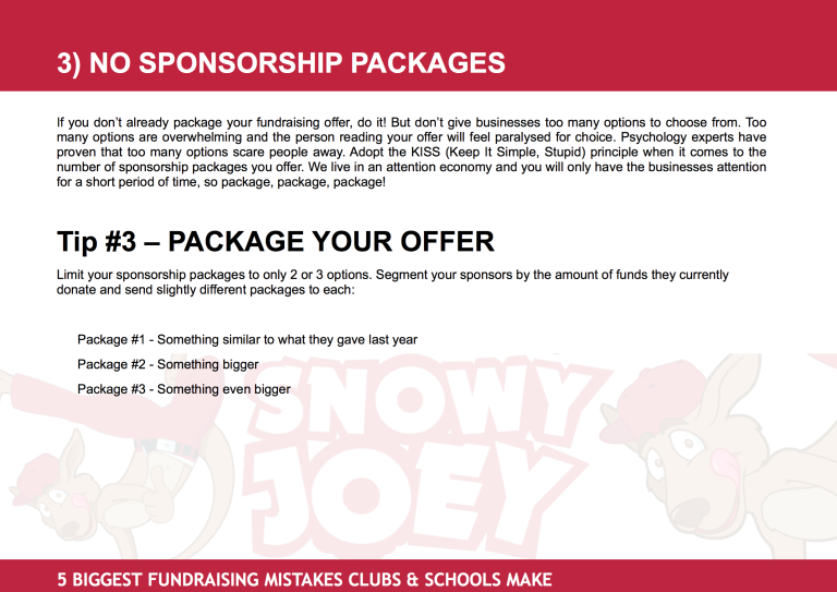 Fundraising Mistake #3: No Sponsorship Packages