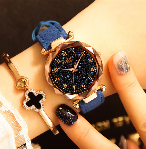 Starry Sky Horloge - Blauw Bandje