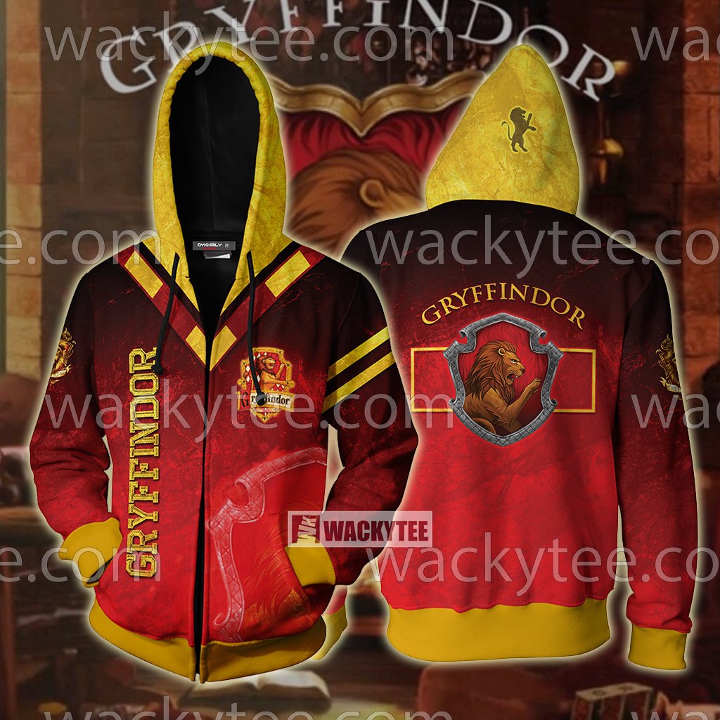 Gryffindor Let Deeds Reveal Your Heart Zip Up Hoodie