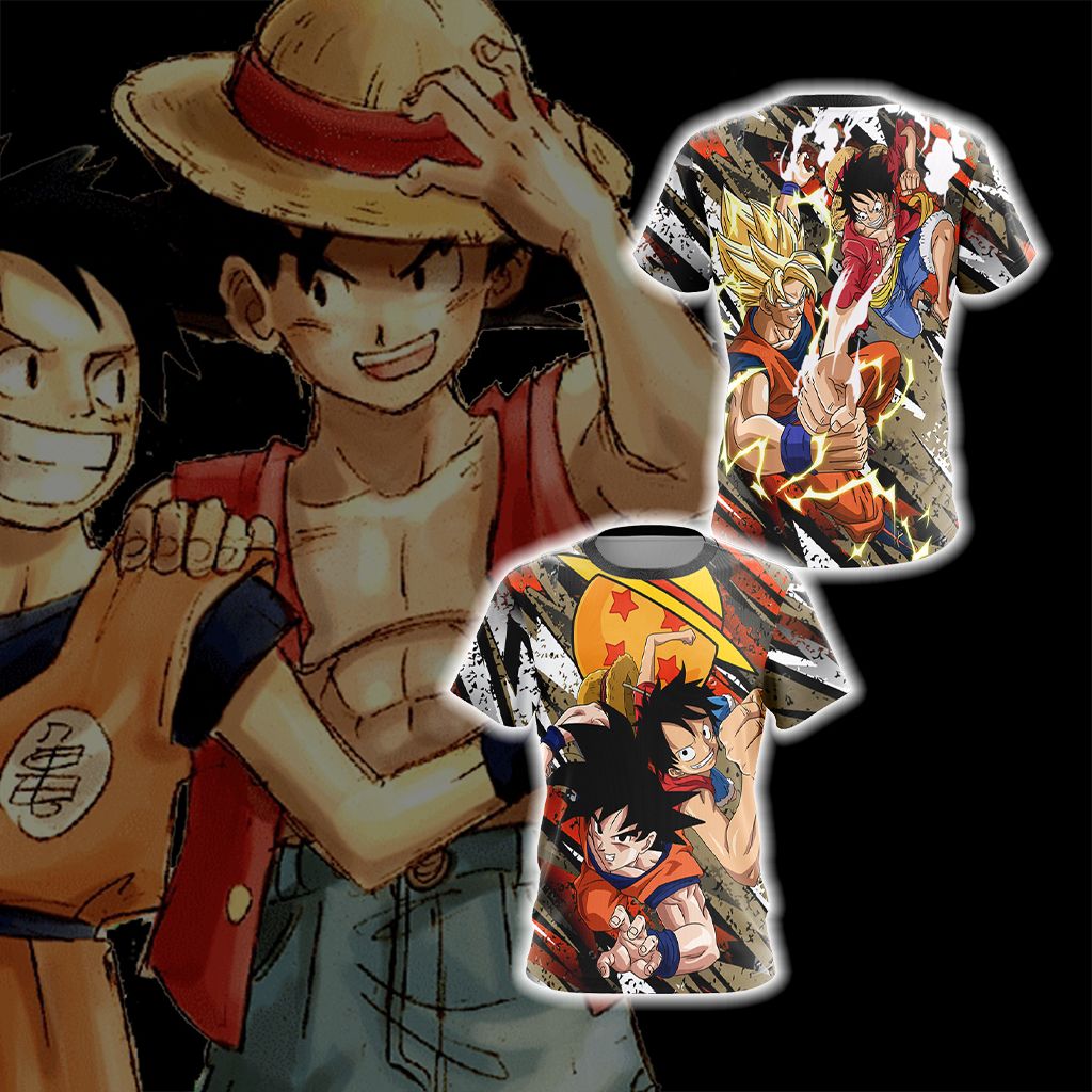 Dragon Ball x One Piece - Happy Halloween Unisex 3D T-shirt