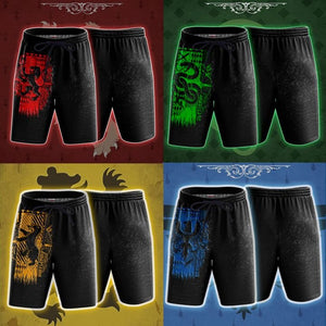 Harry Potter Hogwarts House Gryffindor Slytherin Ravenclaw Hufflepuff Unisex 3D Beach Shorts