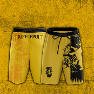 Quidditch Harry Potter Hogwarts House Gryffindor Slytherin Ravenclaw Hufflepuff Unisex 3D Beach Shorts