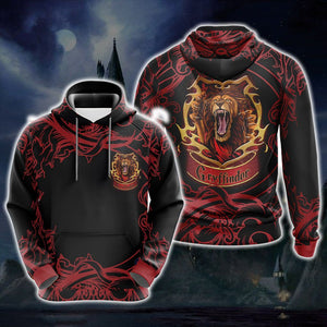 Harry Potter Hogwarts House Gryffindor Unisex 3D Pullover Hoodie