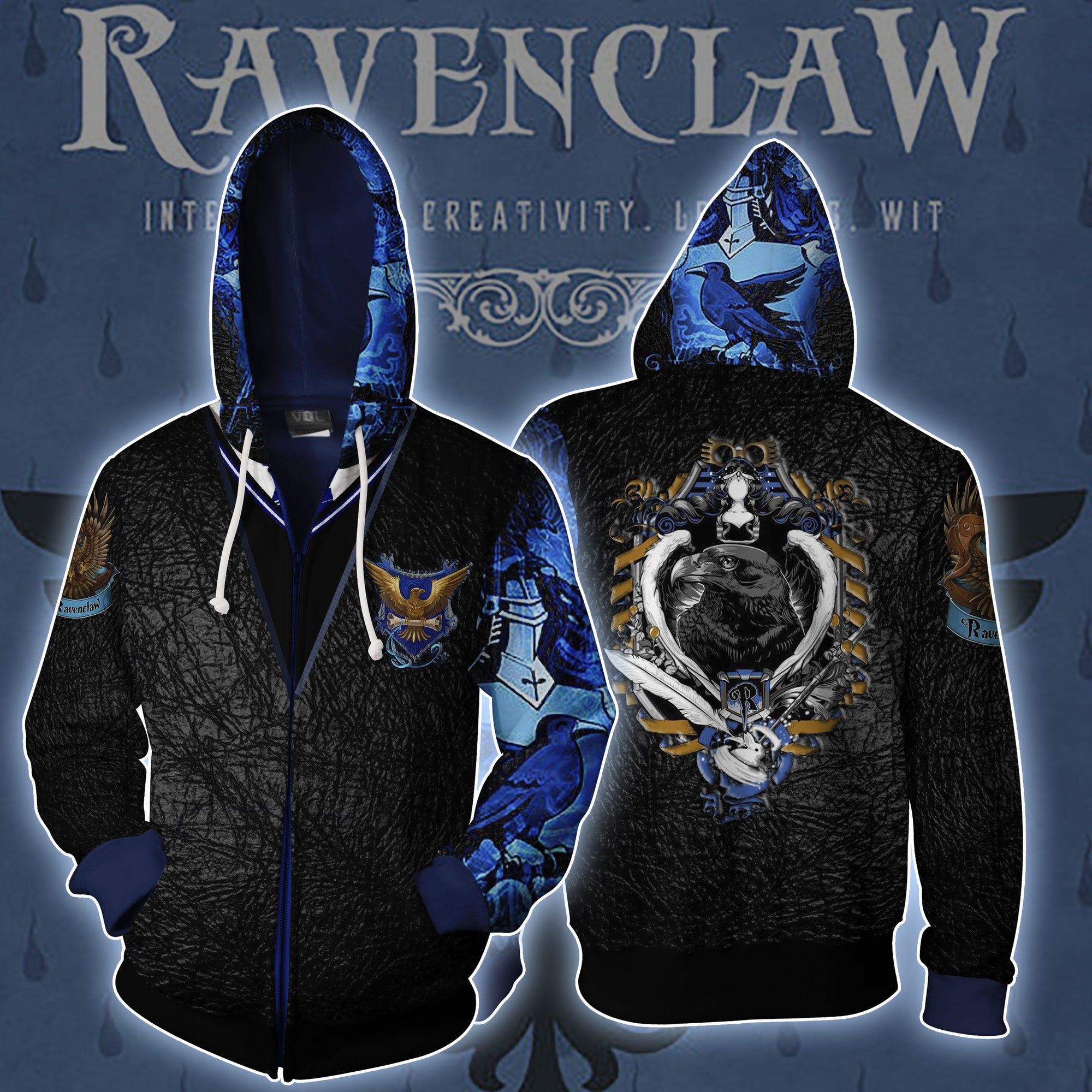 The Ravenclaw Eagle Harry Potter Zip Up Hoodie