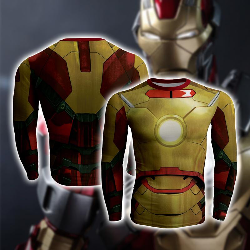 Iron Man Armor: Mark XLII Cosplay Long Sleeve Compression T-shirt