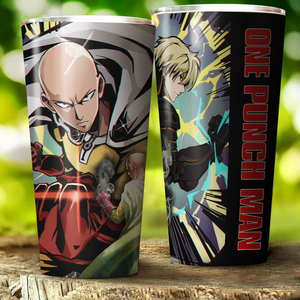 One Punch Man Saitama x Genos Anime Manga Insulated Stainless Steel Tumbler 20oz / 30oz