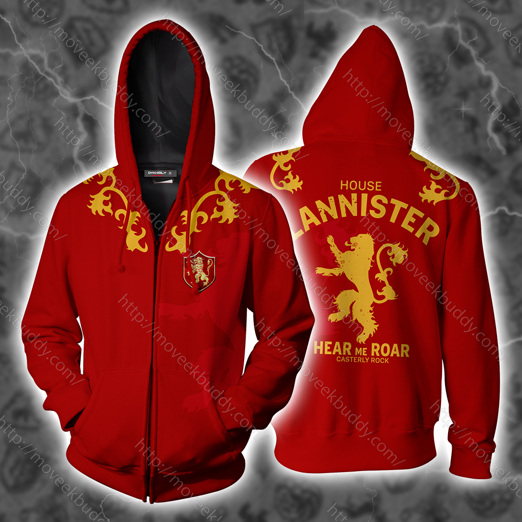 House Lannister Game Of Thrones Zip Up Hoodie