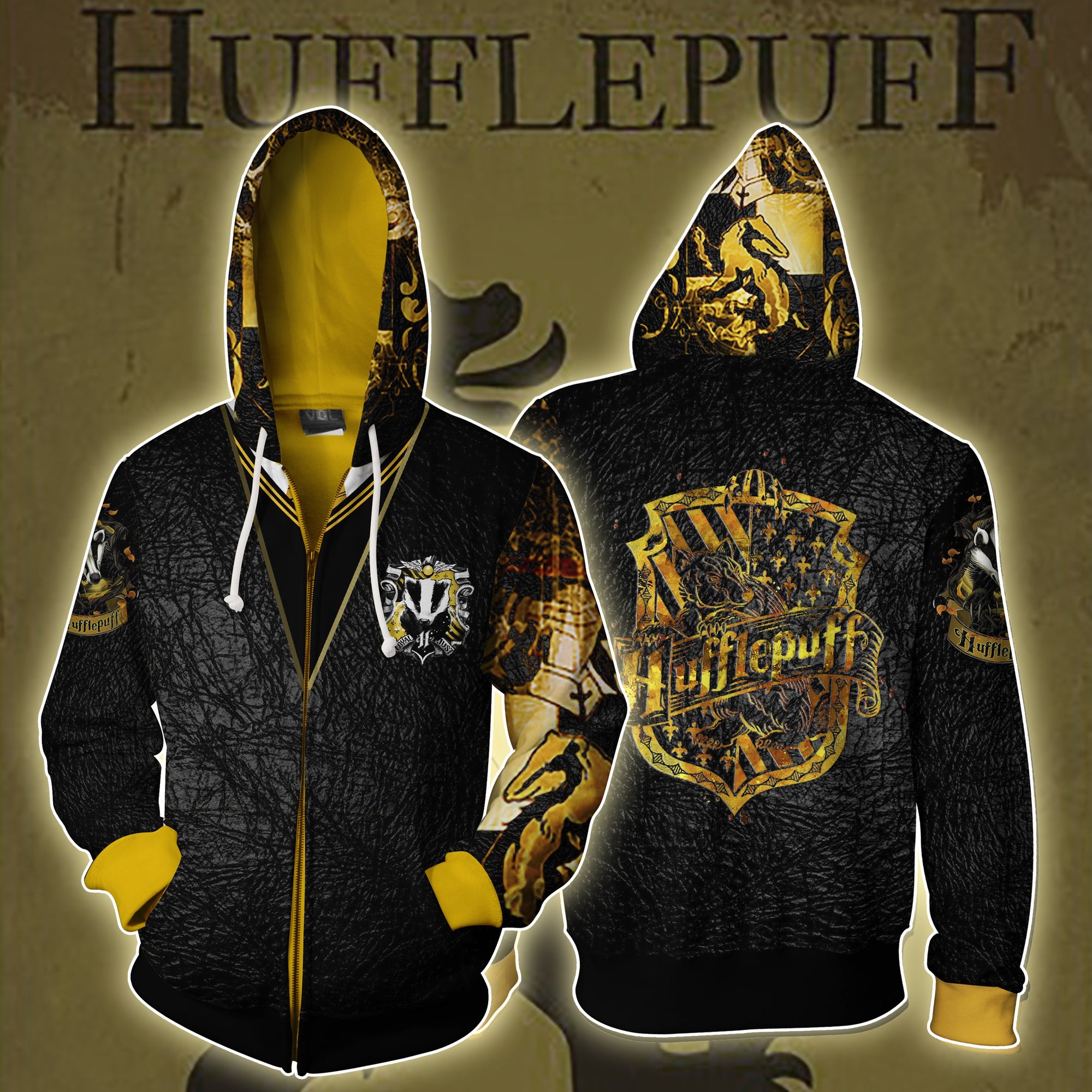 Hufflepuff House Harry Potter Zip Up Hoodie