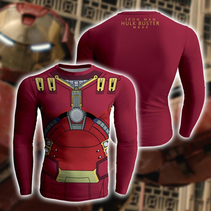 Iron Man Armor: Mark XLIV Cosplay Long Sleeve Compression T-shirt