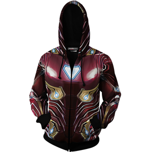 Iron Man Cosplay (Tony Stark) 3D Zip Up Hoodie