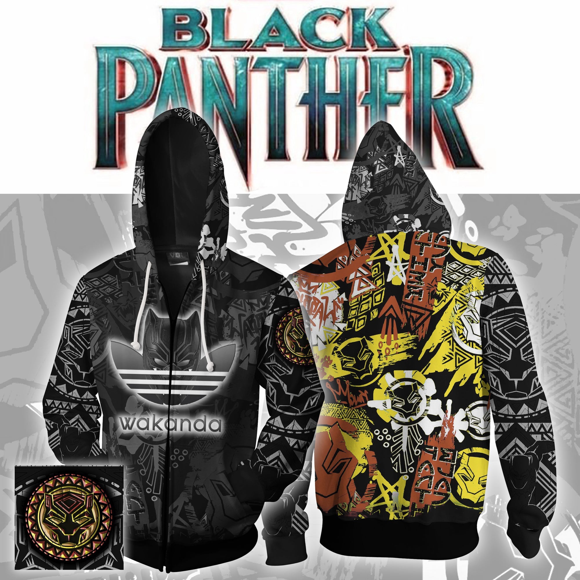 Wakanda Black Panther Zip Up Hoodie