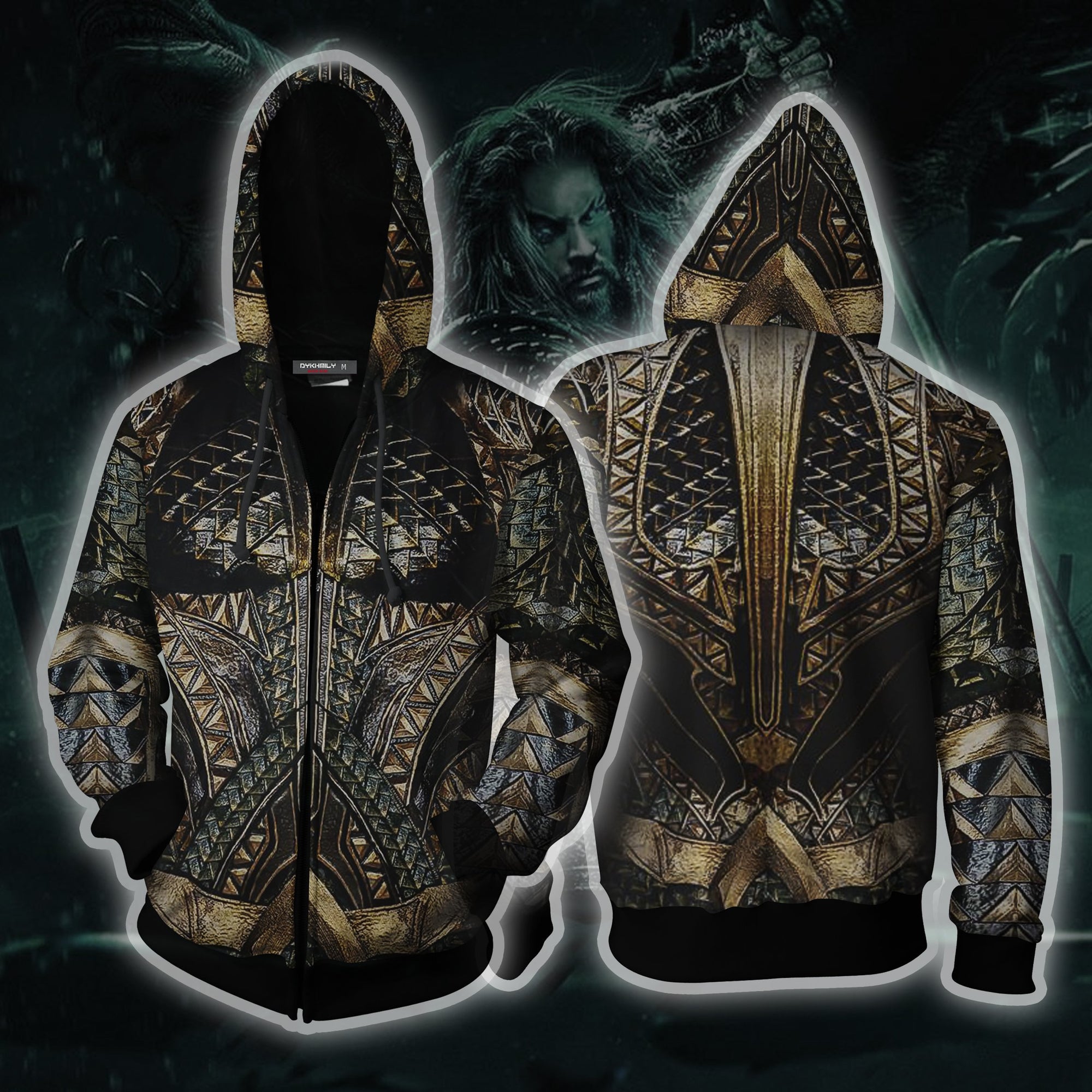 Aquaman Cosplay Zip Up Hoodie Jacket