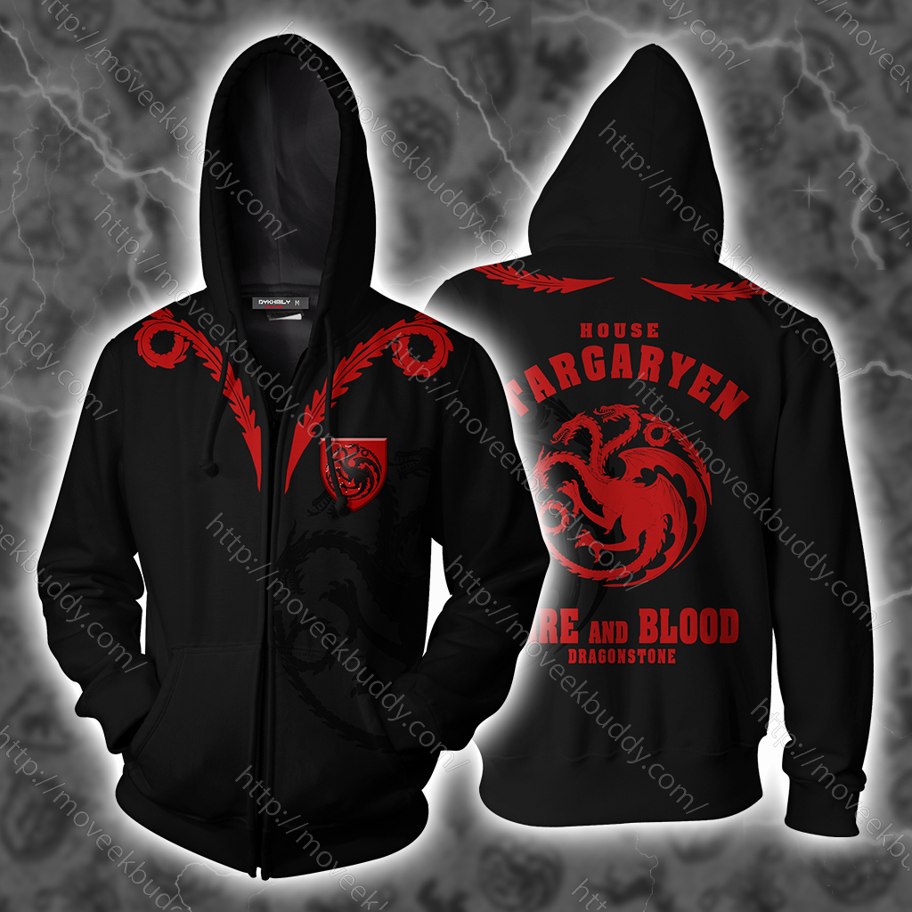 House Targaryen Game Of Thrones Zip Up Hoodie