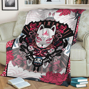 Naruto Kitsune Mask 3D Throw Blanket