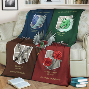 Attack On Titan - Scout Regimen, Military Police, Stationary Guard and Trainee Squad 3D Throw Blanket