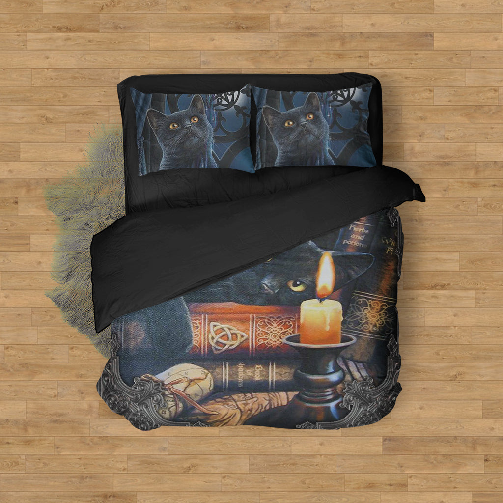 Witching Hour Black Cat Halloween Bed Set