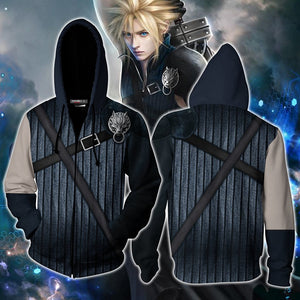 Final Fantasy VII Cloud Strife Cosplay Zip Up Hoodie Jacket