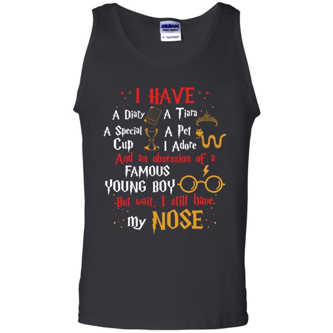 I Have A Diary, A Tiara, A Special Cup, A Pet I Adore And An Obsession Of A Famous Young Boy Harry Potter Fan T-shirtG220 Gildan 100% Cotton Tank Top