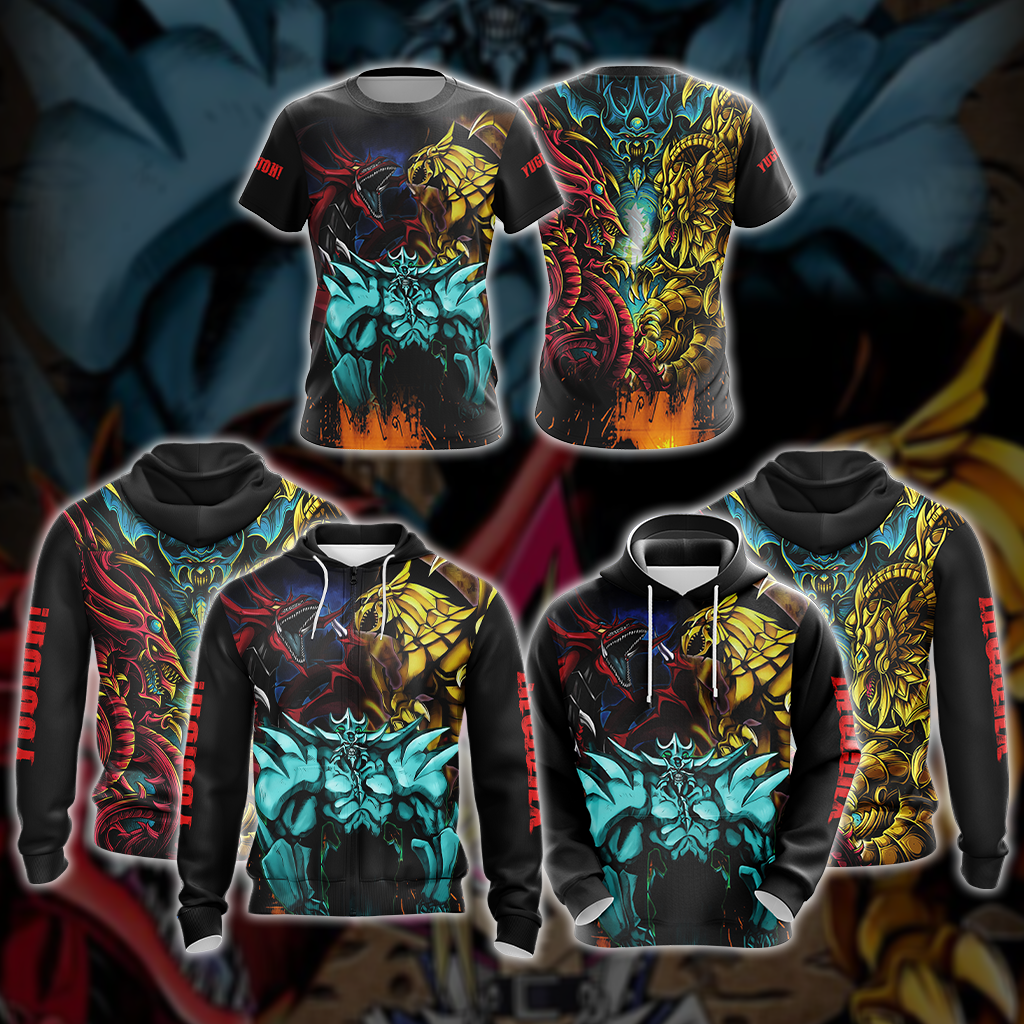 Yu-Gi-Oh! Egyptian Gods Dragons Unisex 3D T-shirt Zip Hoodie