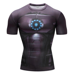 Iron Man Cosplay Short Sleeve Compression T-shirt