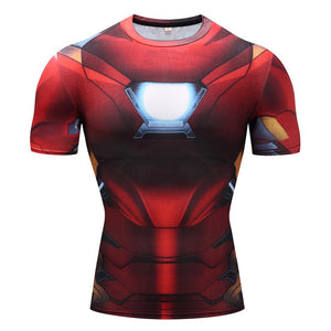 Iron Man Mark XLVI Cosplay Short Sleeve Compression T-shirt