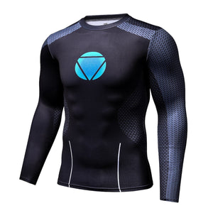 Iron Man Tony Stark Cosplay Long Sleeve Compression T-shirt