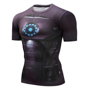 Iron Man Cosplay Short Sleeve Compression T-shirt