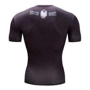 Iron Man Cosplay Short Sleeve Compression T-shirt