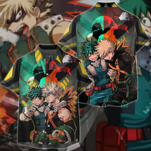 My Hero Academia: Deku x Bakugo 3D All Over Print T-shirt Tank Top Zip Hoodie Pullover Hoodie Hawaiian Shirt Beach Shorts Jogger