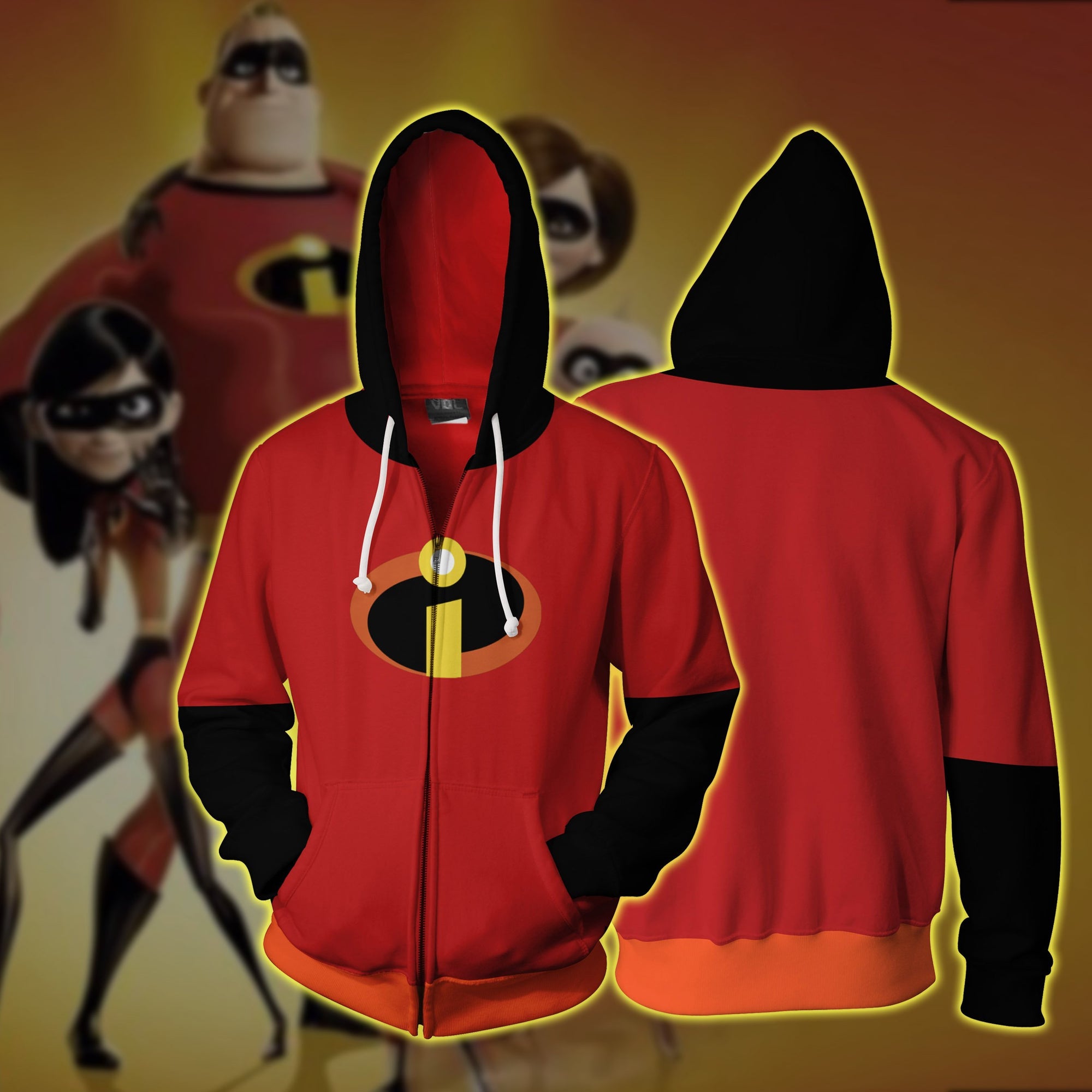 The Incredibles Cosplay Zip Up Hoodie Jacket