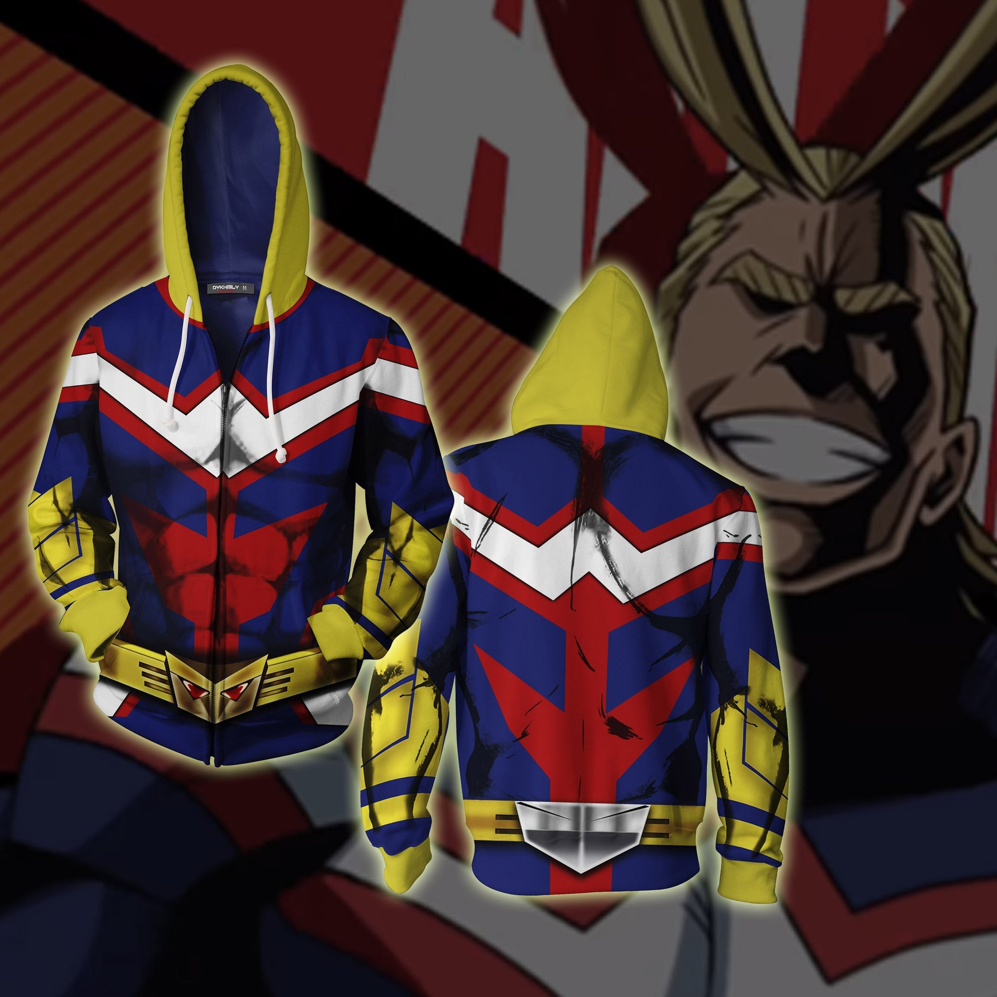 My Hero Academia All Might Cosplay Zip Up Hoodie Jacket