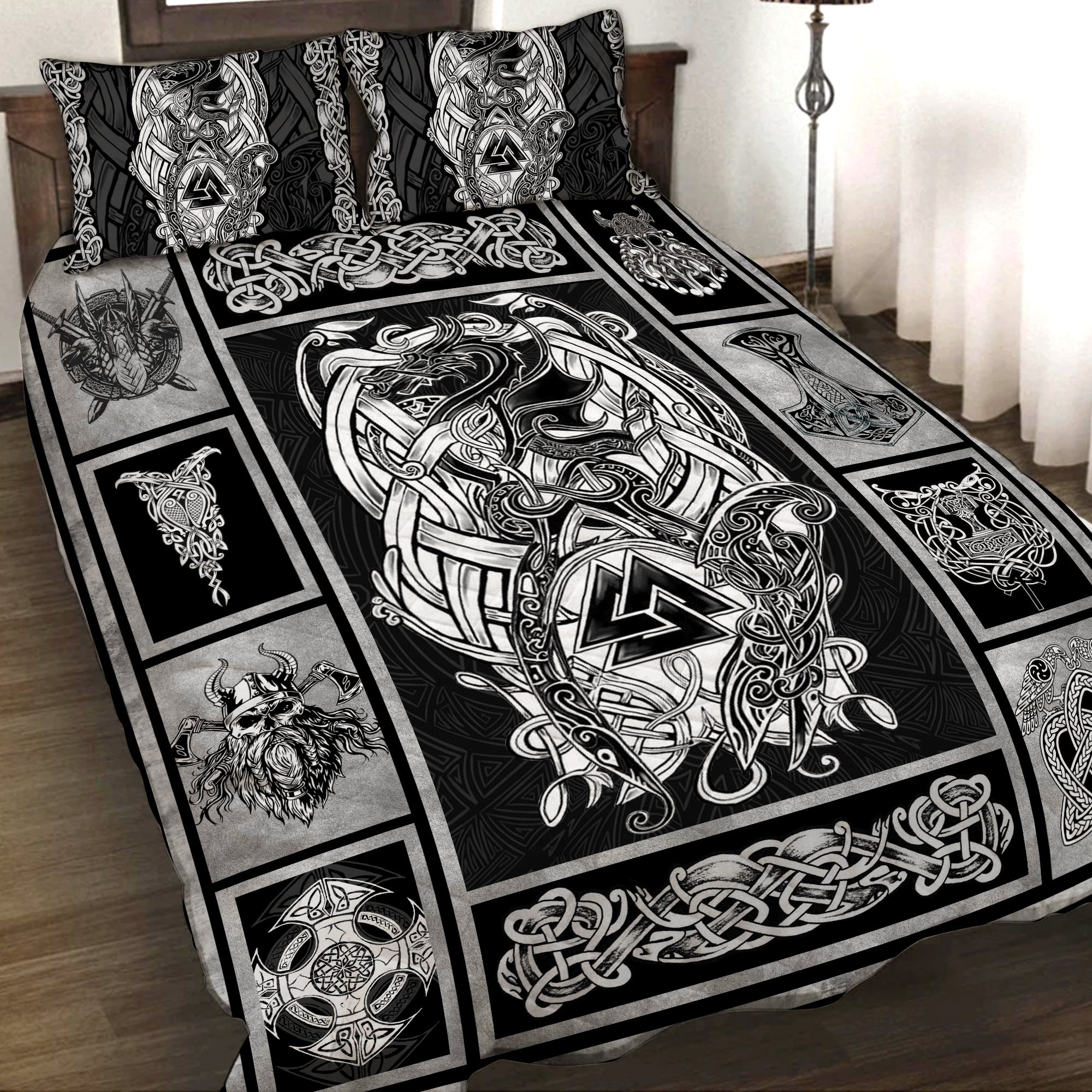 Viking Symbols Fox 3D Quilt Set