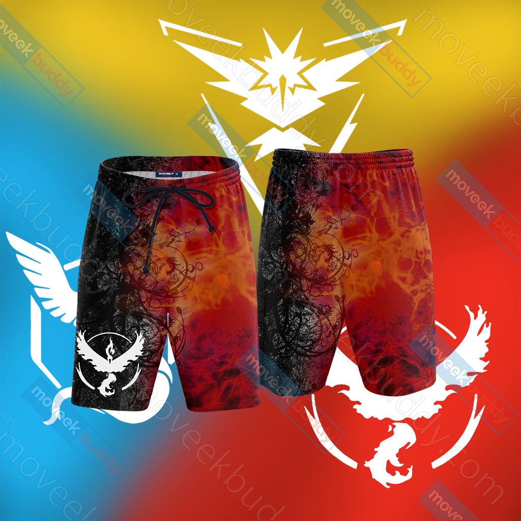 Pokemon Go - House Valor The Flame In the Night  Beach Shorts