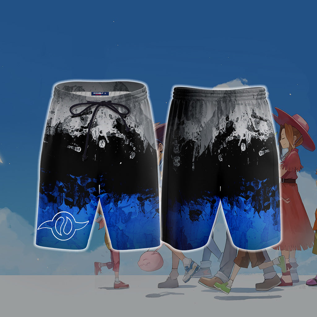 Digimon The Crest Of Friendship New Look Unisex 3D Beach Shorts